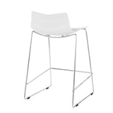 Lumisource Arrow Contemporary Counter Stool in White - Set of 2