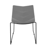Lumisource Arrow Contemporary Dining Chair in Black and Grey - Set of 2