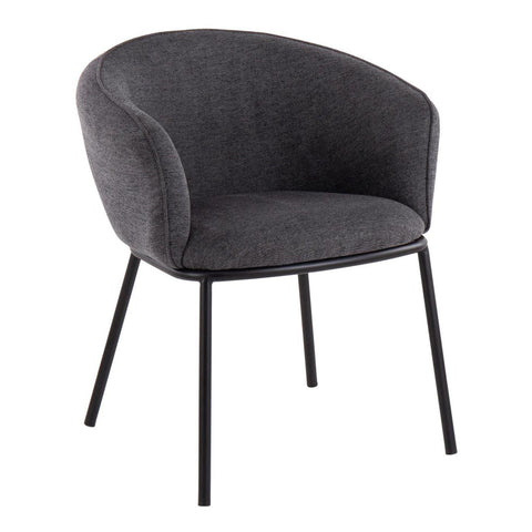 Lumisource Ashland Contemporary Chair in Black Steel and Charcoal Fabric