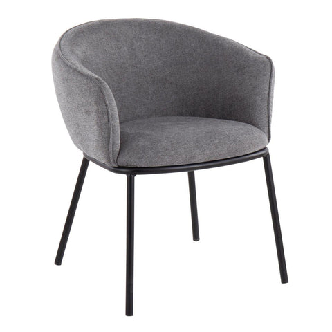 Lumisource Ashland Contemporary Chair in Black Steel and Grey Fabric
