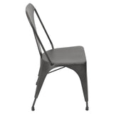 Lumisource Austin Industrial Dining Chair in Matte Grey - Set of 2