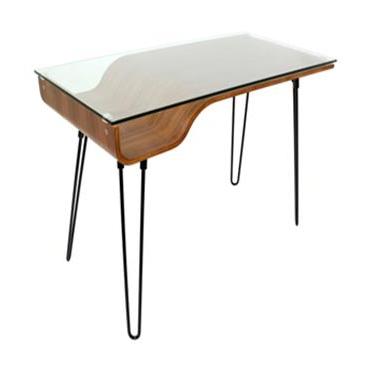 Lumisource Avery Desk In Walnut Top /Black Frame