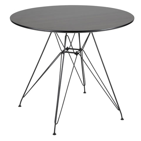 Lumisource Avery Mid-Century Modern Round Dining Table in Black and Walnut