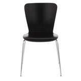 Lumisource Bentwood Contemporary Stackable Dining Chair in Black Wood and Chrome - Set of 4