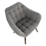 Lumisource Boulder Mid-Century Modern Accent Chair in Grey Fabric
