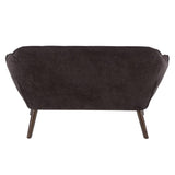 Lumisource Boulder Mid-Century Modern Love Seat in Charcoal Fabric