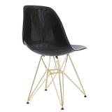 Lumisource Brady Mid-Century Modern Dining/Accent Chair in Gold and Black -Set of 2