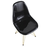Lumisource Brady Mid-Century Modern Dining/Accent Chair in Gold and Black -Set of 2