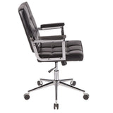 Lumisource Bureau Contemporary Office Chair with Chrome Metal and Black Faux Leather