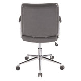 Lumisource Bureau Contemporary Office Chair with Chrome Metal and Grey Faux Leather