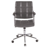 Lumisource Bureau Contemporary Office Chair with Chrome Metal and Grey Faux Leather