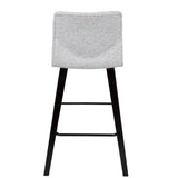 Lumisource Cabo Mid-Century Modern Counter Stool in Espresso and Light Grey Fabric - Set of 2