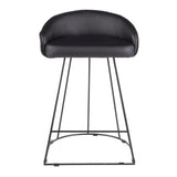 Lumisource Canary Contemporary Counter Stool in Black Metal & Black Faux Leather - Set of 2