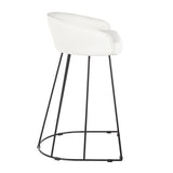 Lumisource Canary Contemporary Counter Stool in Black Metal & White Faux Leather - Set of 2