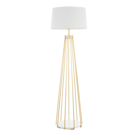 Lumisource Canary Contemporary Floor Lamp in Gold Metal and White Shade