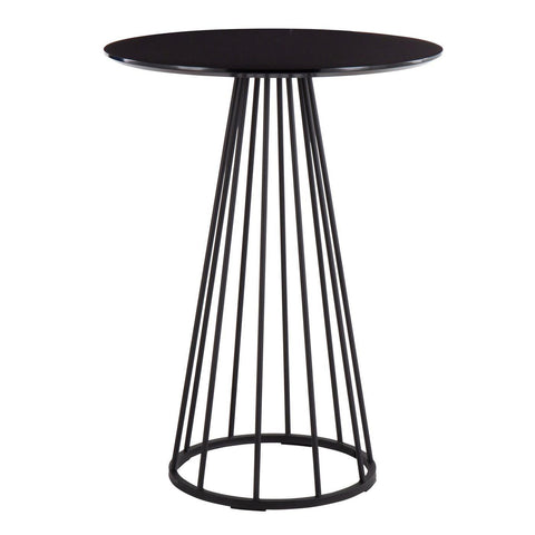Lumisource Canary Contemporary/Glam Counter Table in Black Steel and Black Wood