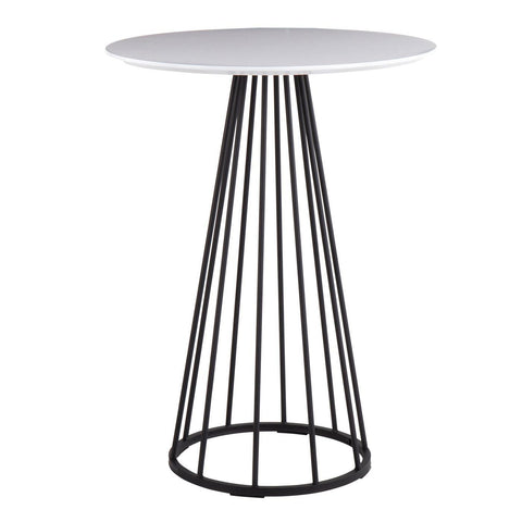 Lumisource Canary Contemporary/Glam Counter Table in Black Steel and White Wood