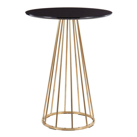 Lumisource Canary Contemporary/Glam Counter Table in Gold Steel and Black Wood