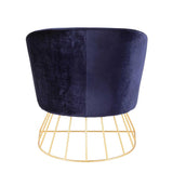 Lumisource Canary Contemporary-Glam Tub Chair in Gold Metal and Royal Blue Velvet