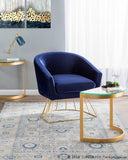 Lumisource Canary Contemporary-Glam Tub Chair in Gold Metal and Royal Blue Velvet