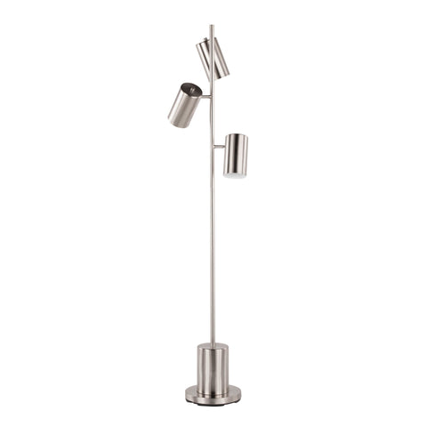 Lumisource Cannes Modern Floor Lamp in Brushed Stainless Steel