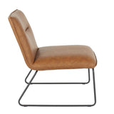 Lumisource Casper Industrial Accent Chair in Black Metal and Camel Faux Leather