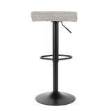 Lumisource Cavale Industrial Barstool in Black and Grey Cowboy Fabric