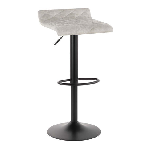Lumisource Cavale Industrial Barstool in Black and Grey Cowboy Fabric