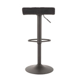 Lumisource Cavale Industrial Barstool in Matte Grey and Black Cowboy Fabric
