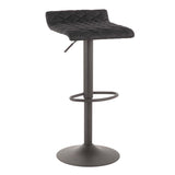 Lumisource Cavale Industrial Barstool in Matte Grey and Black Cowboy Fabric