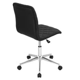 Lumisource Caviar Contemporary Adjustable Office Chair in Black Faux Leather