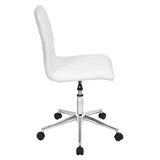 Lumisource Caviar Contemporary Adjustable Office Chair in White Faux Leather