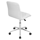 Lumisource Caviar Contemporary Adjustable Office Chair in White Faux Leather