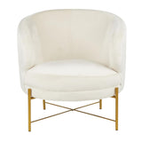 Lumisource Chloe Contemporary Accent Chair in Gold Metal and Cream Velvet