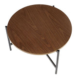 Lumisource Chloe Contemporary Coffee Table in Black Metal w/Walnut Wood