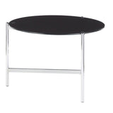 Lumisource Chloe Contemporary Coffee Table in Chrome w/Black Glass