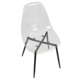 Lumisource Clara Mid-Century Modern Dining Chair in Black and Clear - Set of 2