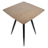Lumisource Clara Mid-Century Modern Square Counter Table with Black Metal Legs and Walnut Wood Top