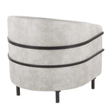 Lumisource Colby Industrial Tub Chair in Black with Light Grey Cowboy Fabric