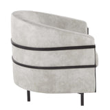 Lumisource Colby Industrial Tub Chair in Black with Light Grey Cowboy Fabric