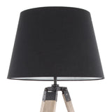 Lumisource Compass Mid-Century Modern Table Lamp in Grey Washed Wood and Black Shade