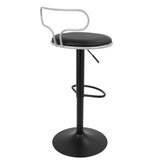 Lumisource Contour Contemporary Adjustable Barstool in Grey and Black