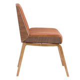 Lumisource Corazza Mid-century Modern Dining/Accent Chair in Walnut and Orange