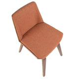 Lumisource Corazza Mid-century Modern Dining/Accent Chair in Walnut and Orange