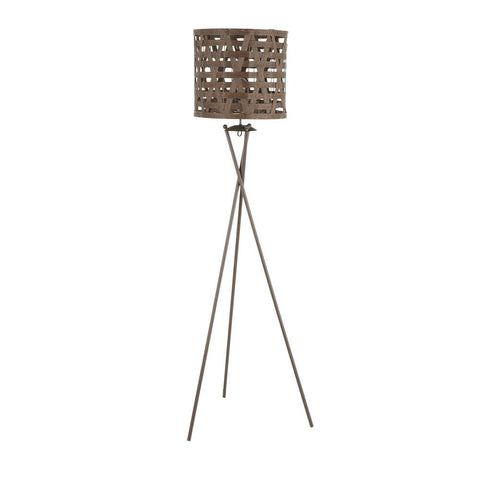 Lumisource Corbin Contemporary Floor Lamp in Brown Metal with Brown Shade