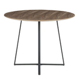 Lumisource Cosmo Contemporary Dining Table in Black Metal & Walnut Wood Top