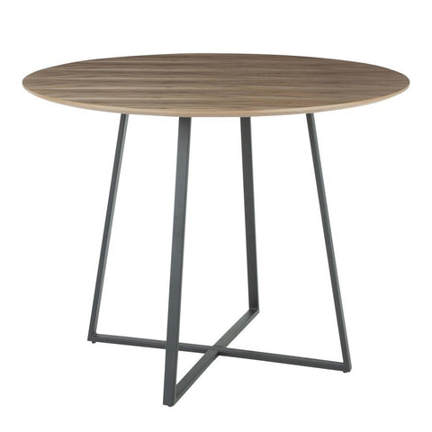 Lumisource Cosmo Contemporary Dining Table in Black Metal & Walnut Wood Top
