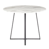 Lumisource Cosmo Contemporary Dining Table in Black Metal & White Marble Top