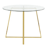 Lumisource Cosmo Contemporary/Glam Dining Table in Gold Metal & Clear Tempered Glass
