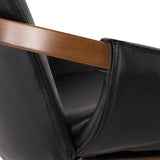 Lumisource Cosmo Mid-Century Chair in Walnut and Black Faux Leather